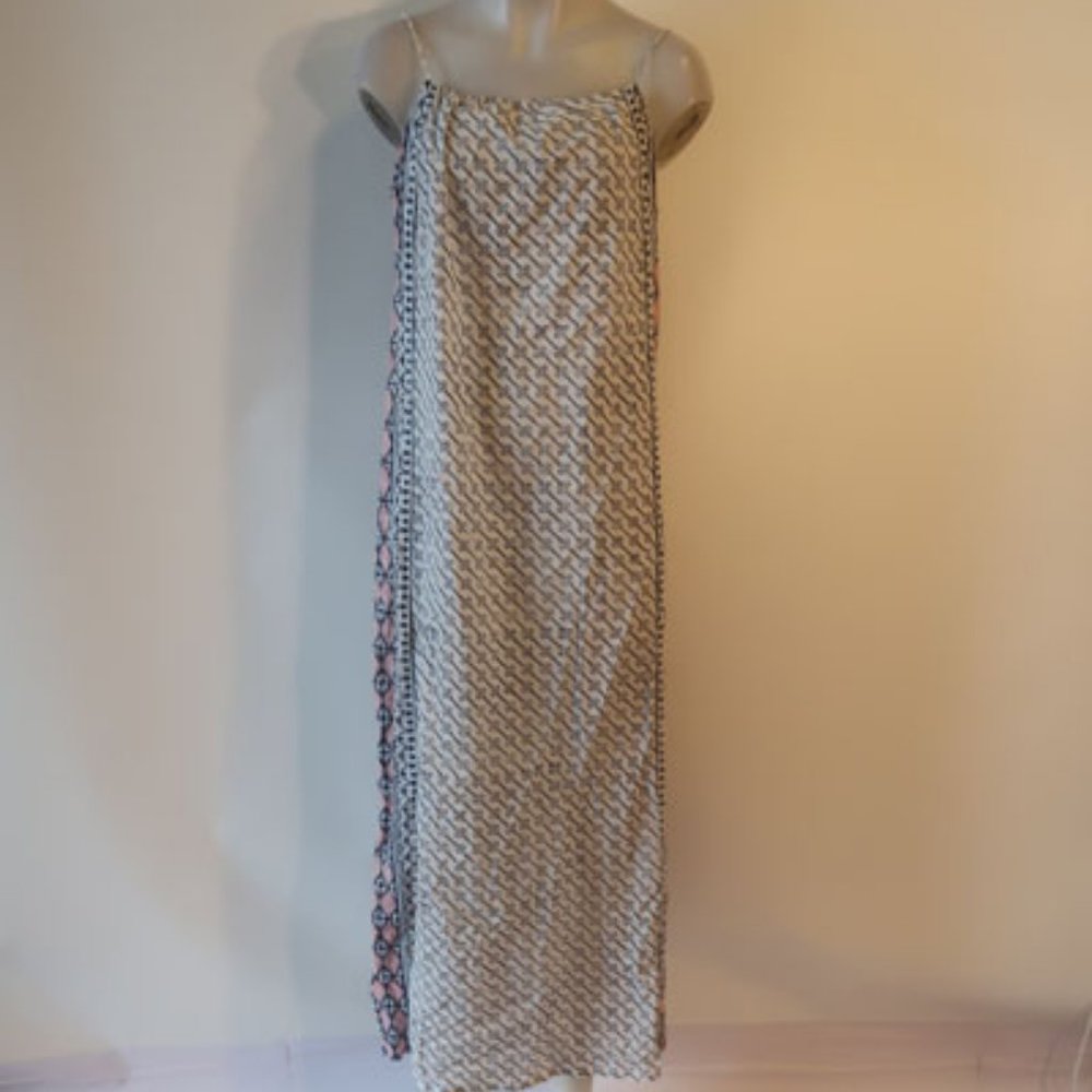 Womens Shade Blue, White, Red Design Maxi Dress XS/S *